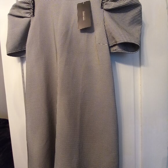 ZARA BLACK WHITE HOUNDSTOOTH DRESS NWT L - Picture 12 of 12